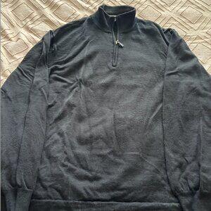 Pronto Uomo Made in Italy Light Black Merino Wool Men's Sweater Size Large